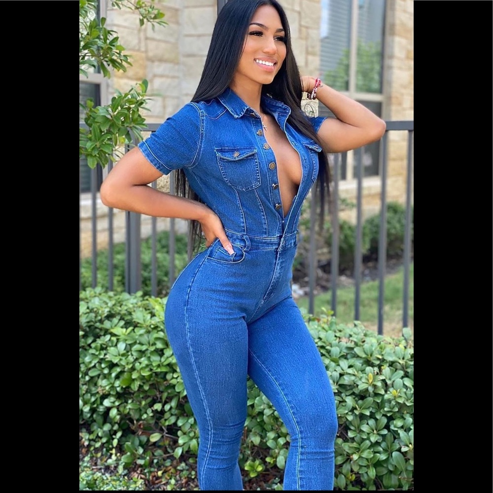 denim jumpsuit